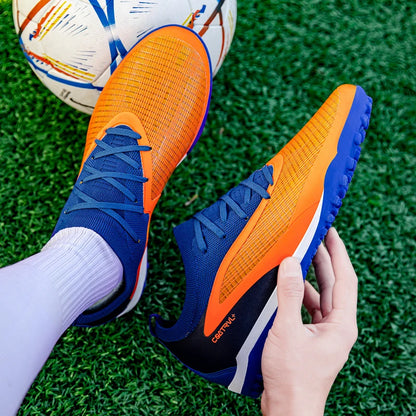 New Men's Soccer Shoes Professional Society Turf Training Football Field Boots Non-Slip TF/FG Indoor Football Shoes Sizes 32-45