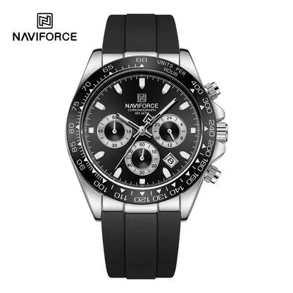 Montre-bracelet pour homme NAVIFORCE 2026 – Style luxe, tendance, décontracté et professionnel – Chronographe étanche avec bracelet en silicone – Idée cadeau