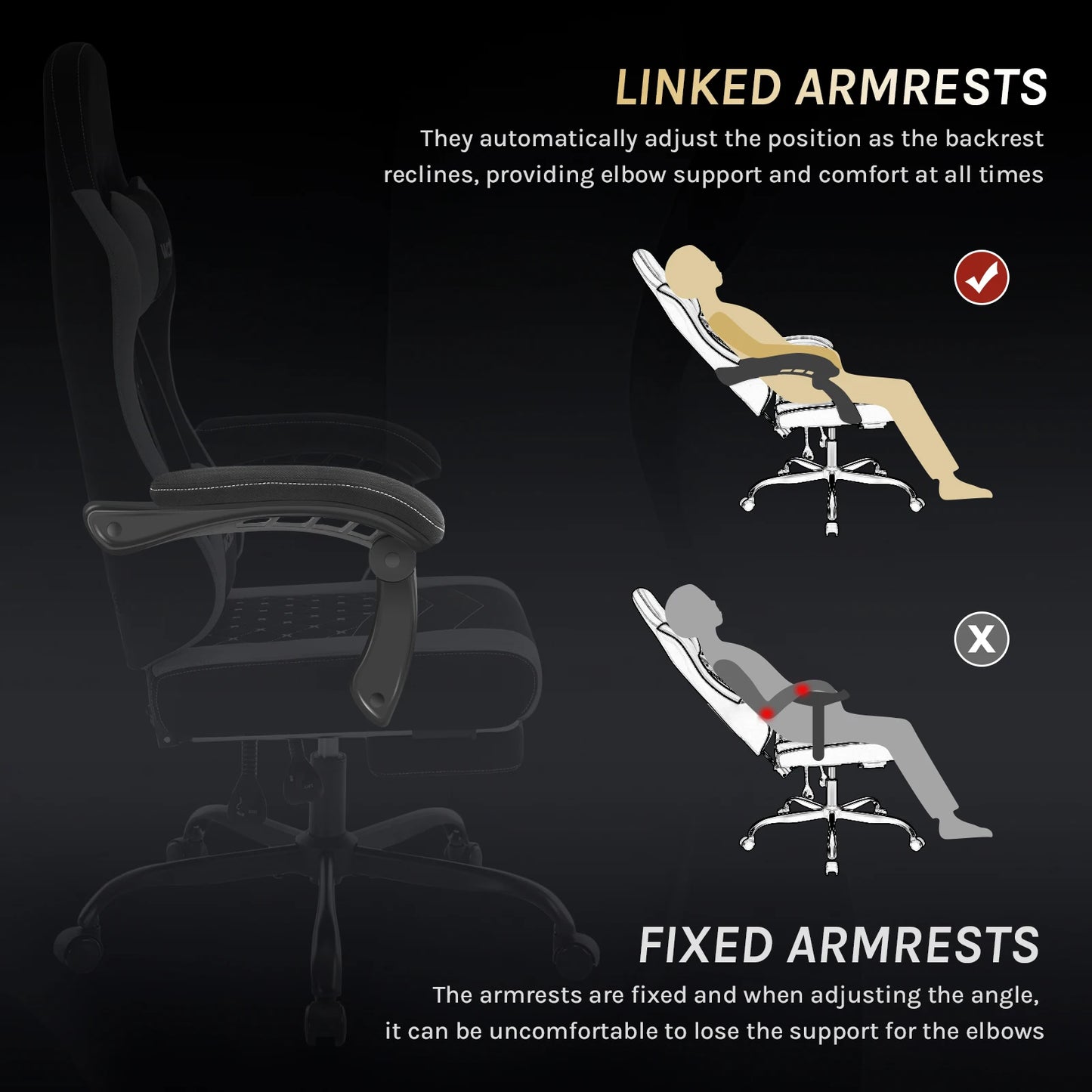 Fotel komputerowy obrotowy WOLTU z funkcją masażu, ergonomiczny fotel biurowy z poduszką i podnóżkiem, gamingowy fotel z regulacją wysokości