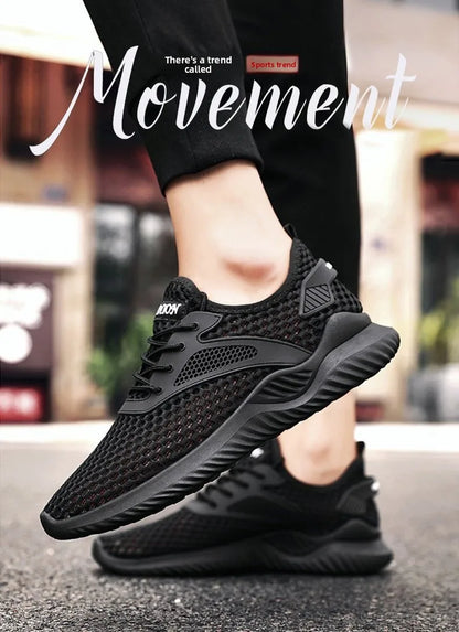 Breathable Mesh Running Shoes Men's Low Cut Slip-On Sports Sneakers Flat Heel Lightweight Comfortable Unisex Trainers
