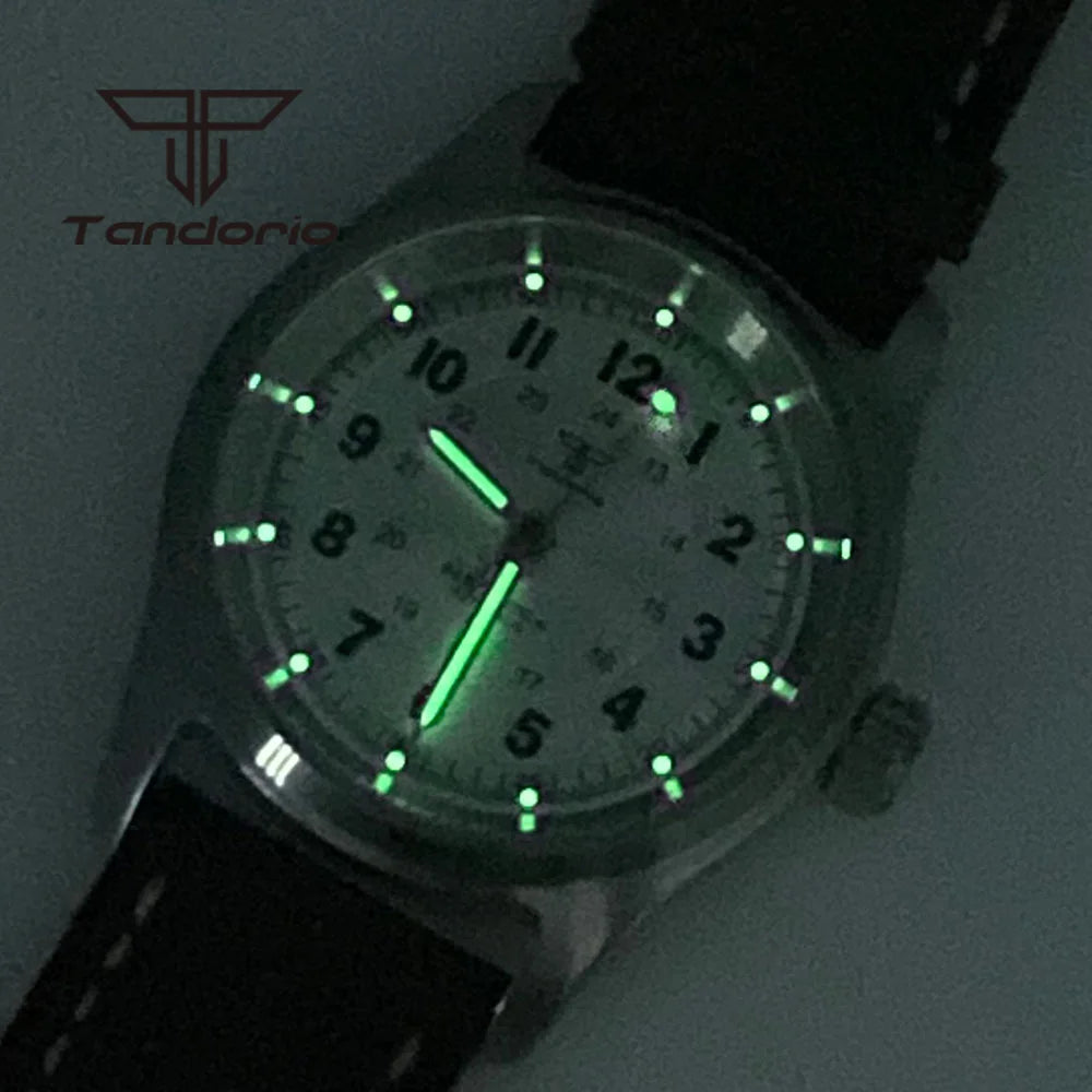 Tandorio 36 mm Fashion 20 BAR automatisk dykar- och pilotklocka för män och kvinnor NH35/PT5000/Miyota8215-urverk safirglas armbandsur med grön luminiscens