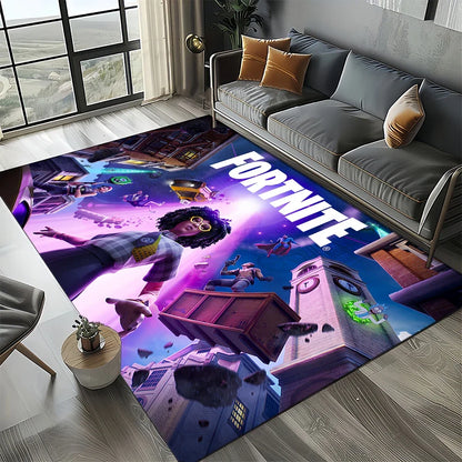 Tapis de jeu 3D F-Fortnite à motif cartoon pour le salon, la chambre, la maison ou la décoration du canapé ; tapis de jeu pour enfants, tapis de sol antidérapant