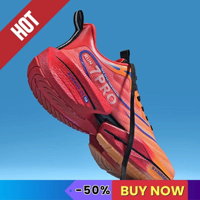 NEW Sports Running Shoes Men Marathon Breathable Comfortable Women Athletic Training Outdoor Sneakers Air Cushion Carbon Plate