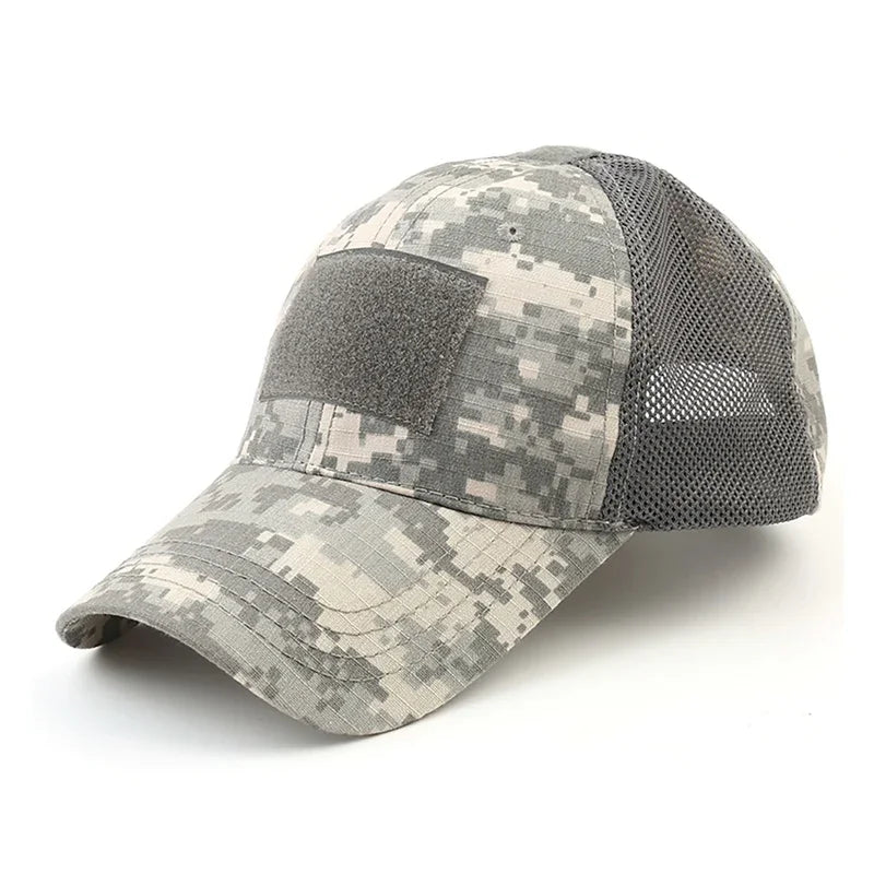 Podesiva kapa Outdoor Multicam kamuflažnog uzorka s mrežicom, taktička snapback kapa za airsoft, ribolov, lov, planinarenje i košarku