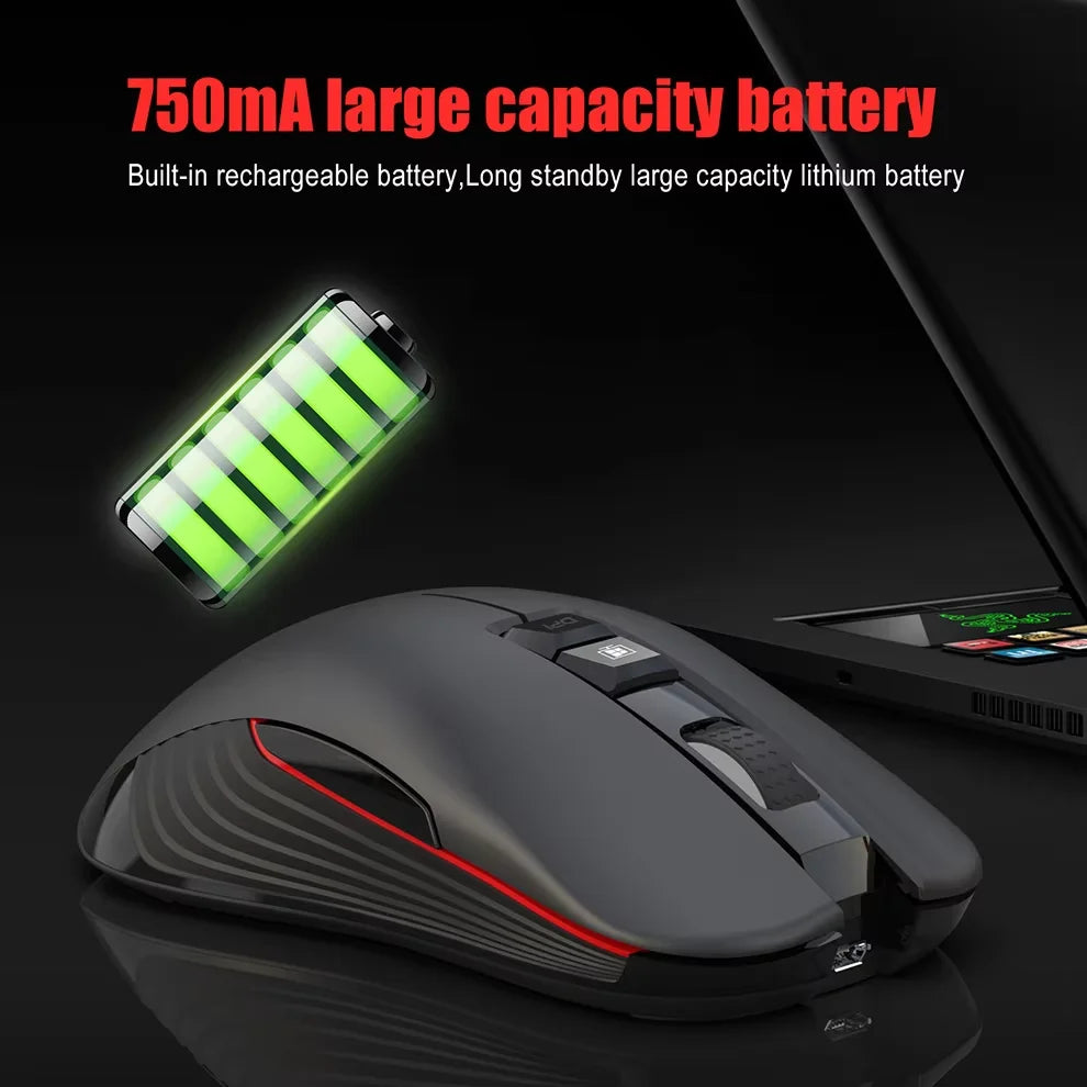 Rechargeable USB Wireless Mouse Right Hand Type-C Mouse for Laptop Computer Silent Click Backlit Gaming Mouse 3600cpi