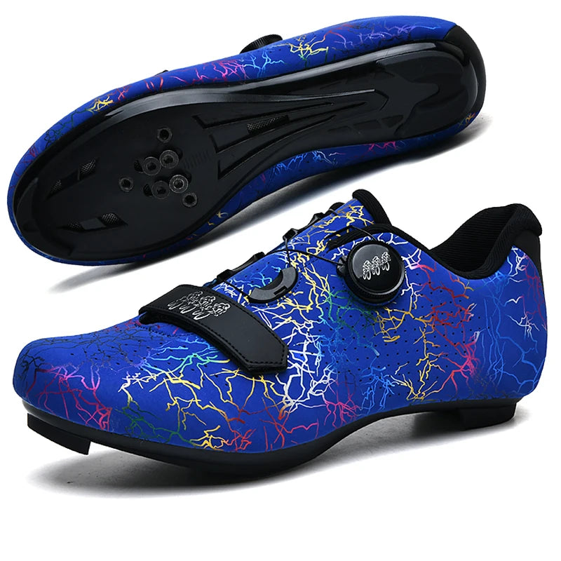 Chaussures de cyclisme pour homme : chaussures de course sur route à fixation automatique, chaussures de sport, chaussures d'entraînement sans crampons ; chaussures de cyclisme pour femme avec crampons SPD