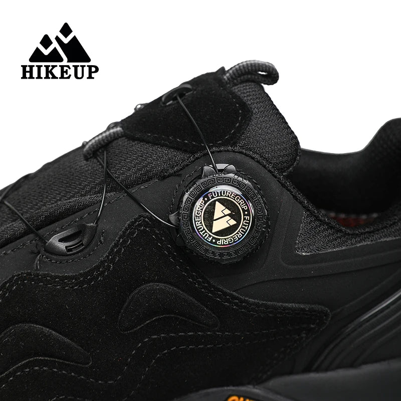 HIKEUP: Zapatos de piel para hombre, zapatillas de senderismo para actividades al aire libre, zapatillas de trekking para turismo, zapatillas de trail running para escalada y montaña, tensor