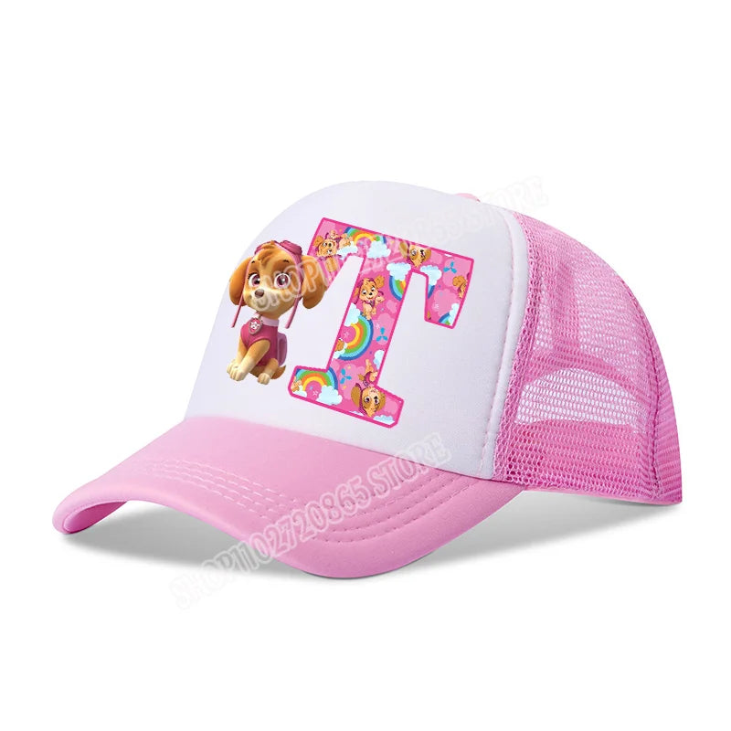 Paw Patrols Baseball Cap Skye Cartoon Anime A-Z Letters Printed Girls Headwear Summer Athleisure Adjustable Fashion Hats Gift