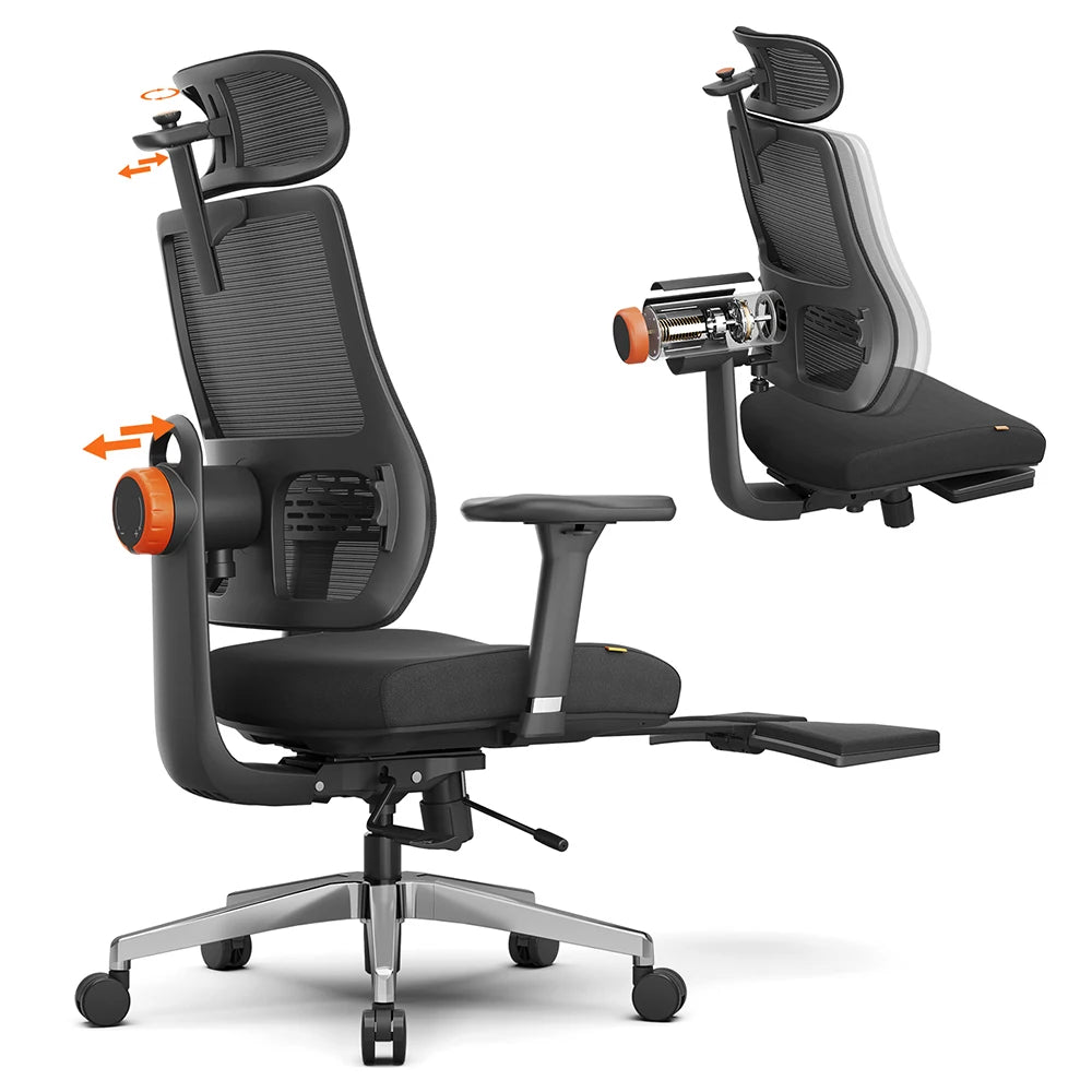 NEWTRAL MagicH-BPro Ergonomic Chair with Footrest Auto Following Backrest Headrest Adaptive Lower Back Support Adjustable Armrest