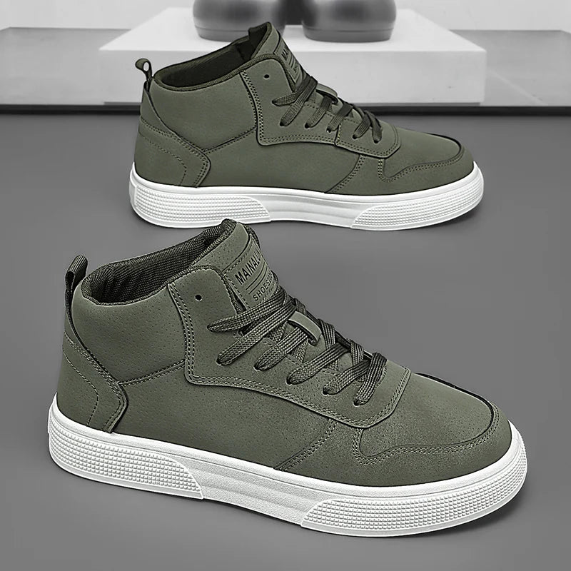 Baskets, chaussures de skate montantes pour le printemps et les sports de plein air, à lacets, grandes tailles, confortables et faciles à enfiler
