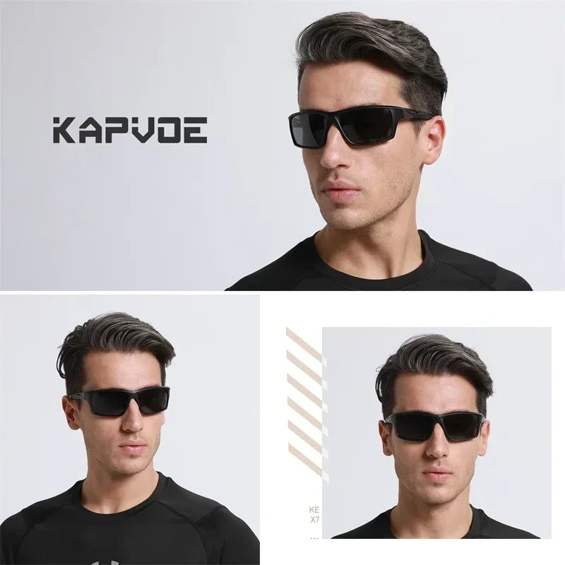 Kapvoe Polarisierte Angel-Sonnenbrille Radfahren Herren Damen UV400 Fahrradbrille Sportbrille Fahrradbrille MTB-Fahrradbrille