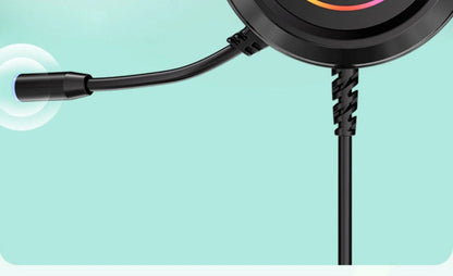 Casque de jeu filaire Paw Hunter T9 avec microphone et éclairage RGB, son surround virtuel 7.1, casque supra-auriculaire pour PC, ordinateur portable et jeux.