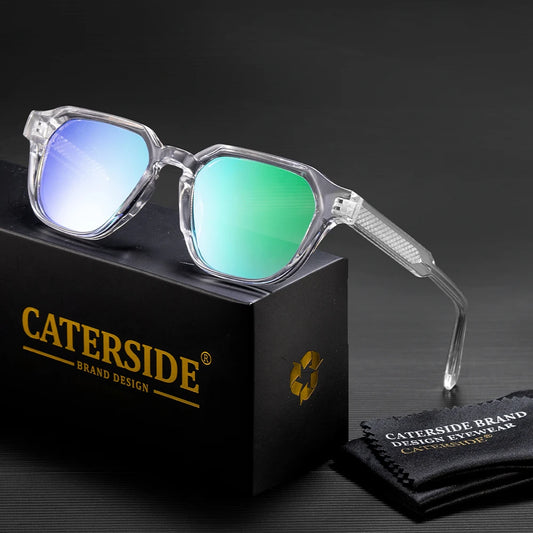 CATERSIDE New Fashion Men's Sunglasses CP Pin Square Frame Eyeglass Women's Outdoor Cycling Fishing Sports Retro Glasses UV400