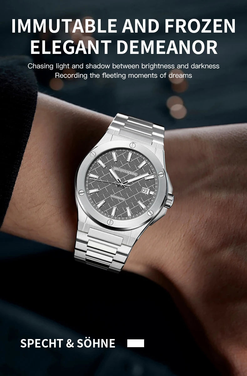Specht&Sohne 2025 New 38MM Men's Watches Automatic Watch Japan Miyota 8215 Movt Steel Sapphire Crystal Reloj Homb Waterproof