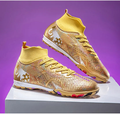 New Men Football Boots Training Soccer Shoes Breathable Grass Cleats Match Long Spikes Indoor Sneakers Ultralight Drop Shipping