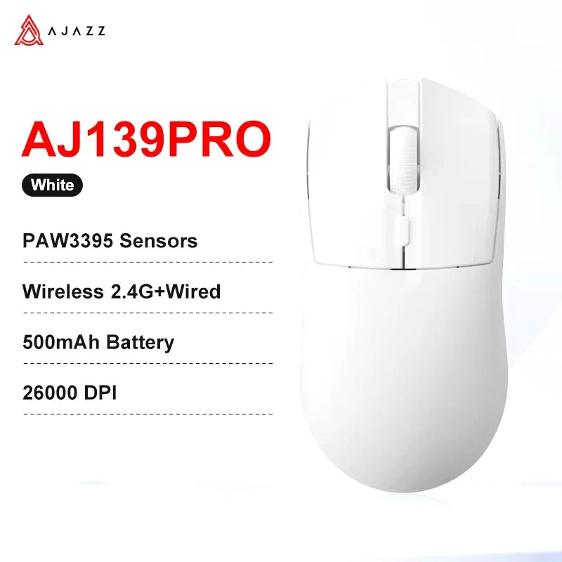 AJAZZ AJ139 V2 MC/AJ139 PRO kabellose Gaming-Maus mit PAW3311/PAW3395-Sensor, 12000DPI/26000DPI, 500mAh, Bluetooth-Gaming-Maus für PC