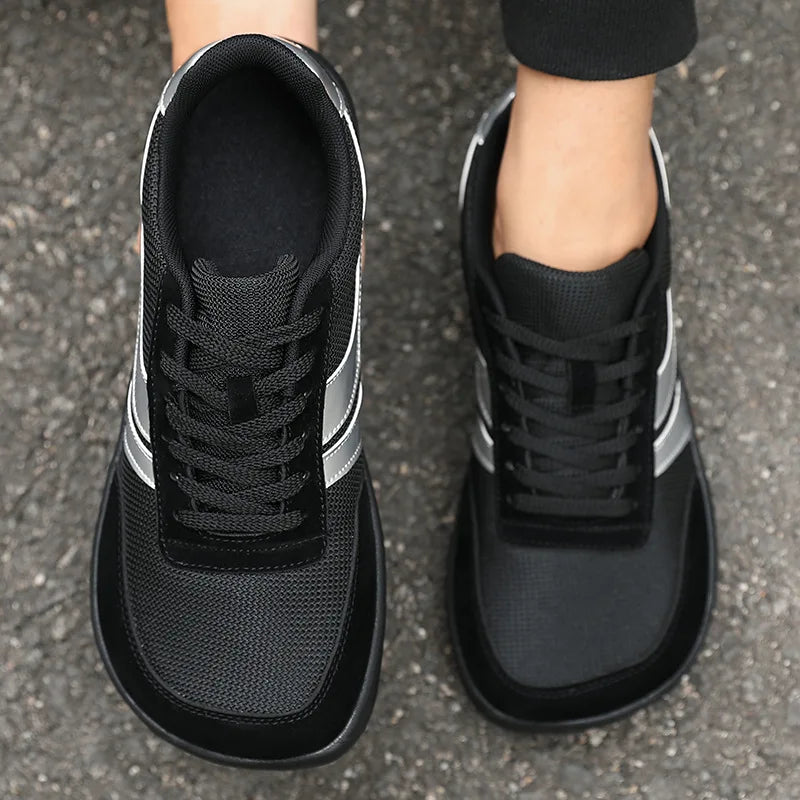 Zapatillas de hombre de puntera ancha, de moda, con suela blanda y horma ancha, calzado informal para exterior, unisex, de malla, tipo «barefoot», tenis de hombre