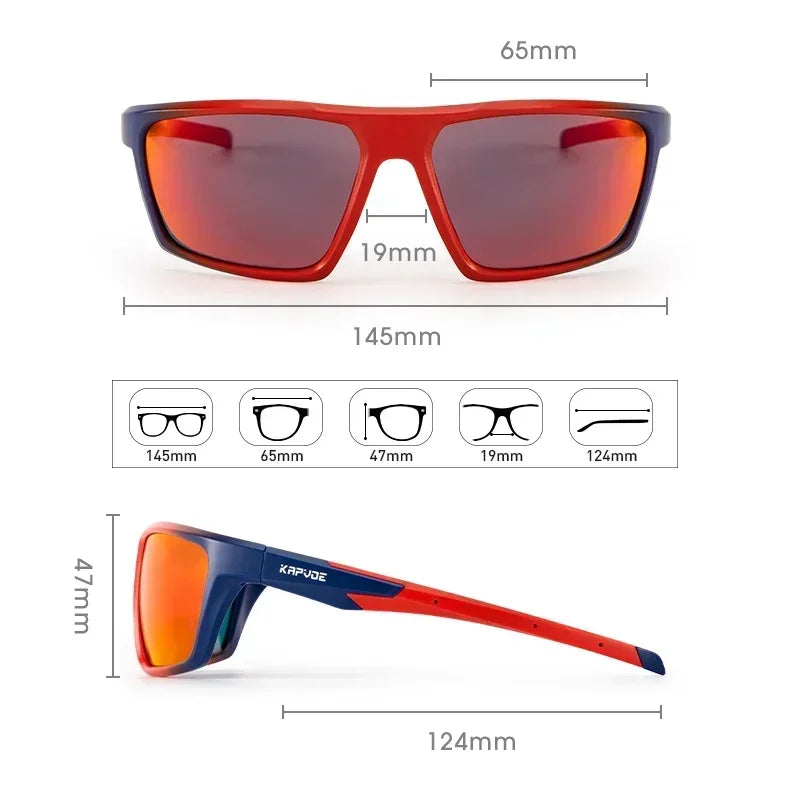 Occhiali da sole polarizzati Kapvoe da uomo alla moda, occhiali da ciclismo, occhiali UV400 per uomo e donna, occhiali da sole per guida, arrampicata e sport all’aperto