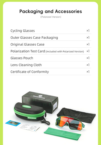 ROCKBROS Occhiali da ciclismo polarizzati fotocromatici per bambini con protezione UV400 Occhiali da sole per sport all'aperto Occhiali da bicicletta MTB per bambini