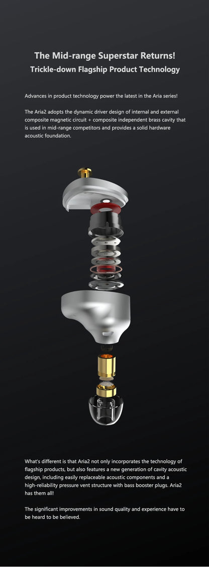 MOONDROP ARIA 2 Earphones High Performance IEMs Earbuds with Detachable Cable 0.78mm 2pin 3.5/4.4mm plug ARIA2 Earphone