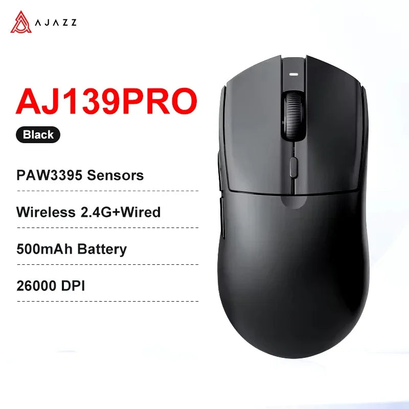 AJAZZ AJ139 V2 MC/AJ139 PRO kabellose Gaming-Maus mit PAW3311/PAW3395-Sensor, 12000DPI/26000DPI, 500mAh, Bluetooth-Gaming-Maus für PC