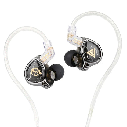 Auricolari QKZ x HBB con diaframma da 10 mm rivestito in titanio, cuffie intrauricolari (IEM) Hi-Fi, cuffie per sport all’aperto