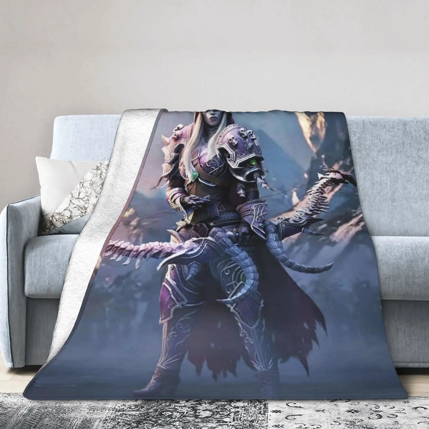 Warm BlanketStudents Travel World of Warcraft Sylvanas Windrunner Throw Blanket Flannel Bedspread For Home Decor Bed Cover