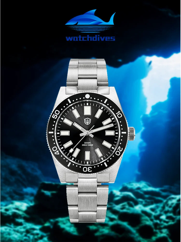 WATCHDIVES WD1965 V2 Men’s Luxury Dive Watch VH31 Quartz, Sapphire Crystal, Stainless Steel & 200M Water Resistant