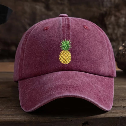 Pineapple printed baseball cap, outdoor casual hat, sports and daily outfit, fashionable headwear, street style