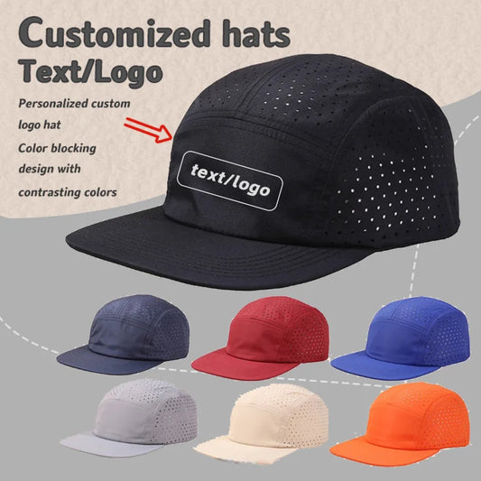 Customized Logo Solid Color Five-panel Quick-drying Baseball Cap Men's and Women's Mesh Breathable Camping Sports Skateboard Cap