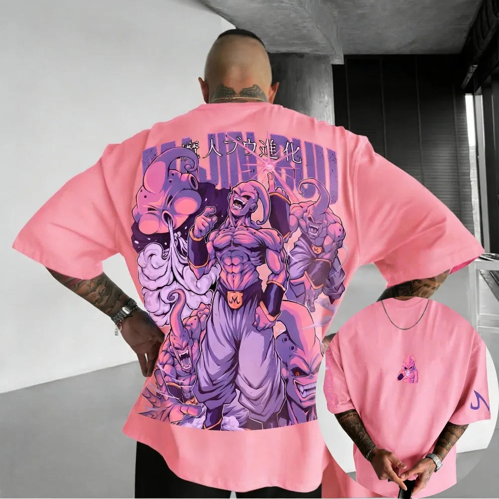 Oversize'owe kostiumy cosplayowe Dragon Ball Broli – letnia nowość z Harajuku, koszulka unisex z nadrukiem anime w stylu Y2K i hip-hopowym, na co dzień