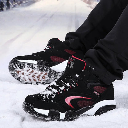 Botas de neve para homem, quentes para o inverno, casal, ténis casuais, moda, couro, desporto ao ar livre, corrida, ténis, homem, antiderrapantes, tamanho grande 48, ténis desportivos