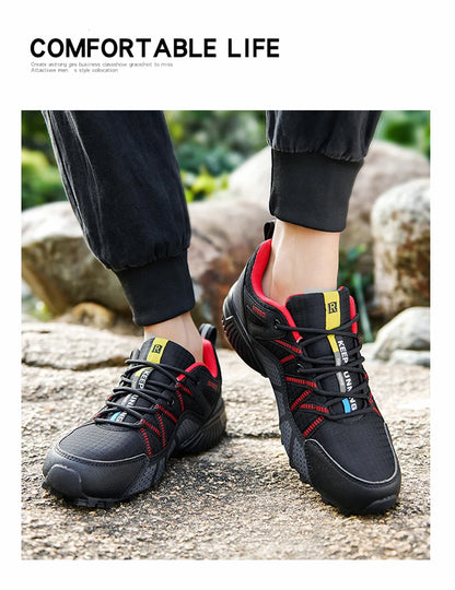 Scarpe da trekking da uomo all-terrain, scarpe sportive outdoor in mesh traspirante, antiscivolo e resistenti all’usura, scarpe da trekking e ciclismo outdoor