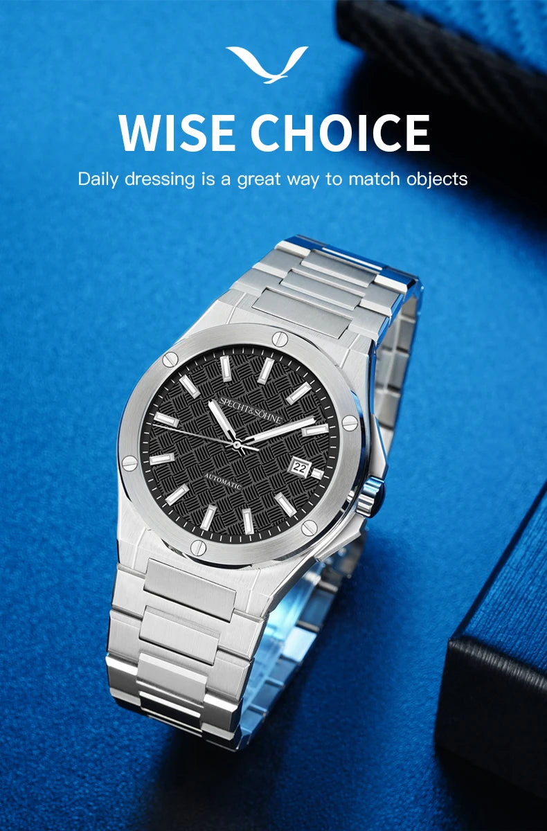 Specht&Sohne 2025 New 38MM Men's Watches Automatic Watch Japan Miyota 8215 Movt Steel Sapphire Crystal Reloj Homb Waterproof