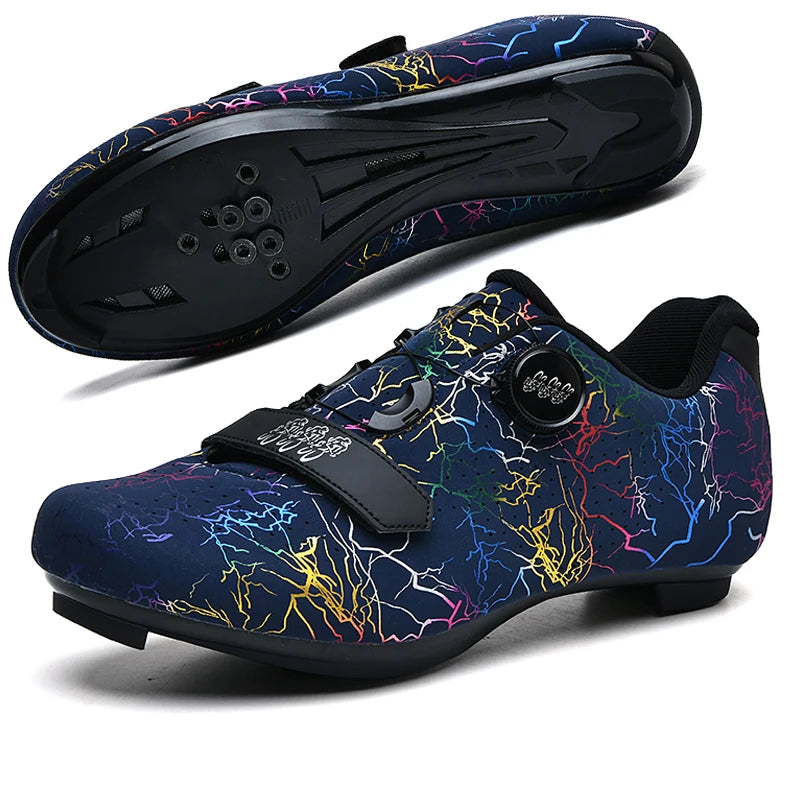 Chaussures de cyclisme pour homme : chaussures de course sur route à fixation automatique, chaussures de sport, chaussures d'entraînement sans crampons ; chaussures de cyclisme pour femme avec crampons SPD
