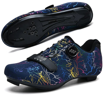 Chaussures de cyclisme pour homme : chaussures de course sur route à fixation automatique, chaussures de sport, chaussures d'entraînement sans crampons ; chaussures de cyclisme pour femme avec crampons SPD