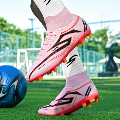 Botas de fútbol Outdoor TF Turf: parte superior de tejido PU cómodo, suela de goma de alto agarre, calidad fiable. Zapatillas deportivas para niños y adolescentes.
