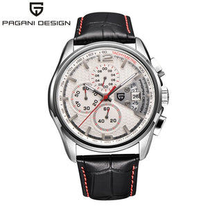 PAGANI DESIGN 2026 New Men's Quartz Watch Hardlex Crystal 50M Water Resistance Calendar Luminous Leather Strap Model PD3306
