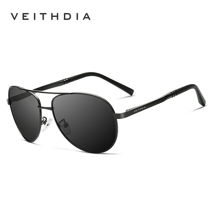 VEITHDIA Men's Polarized UV400 Sunglasses Vintage Designer Goggle Classic Fashion Outdoor Driving Sun Glasses For Male VT1306
