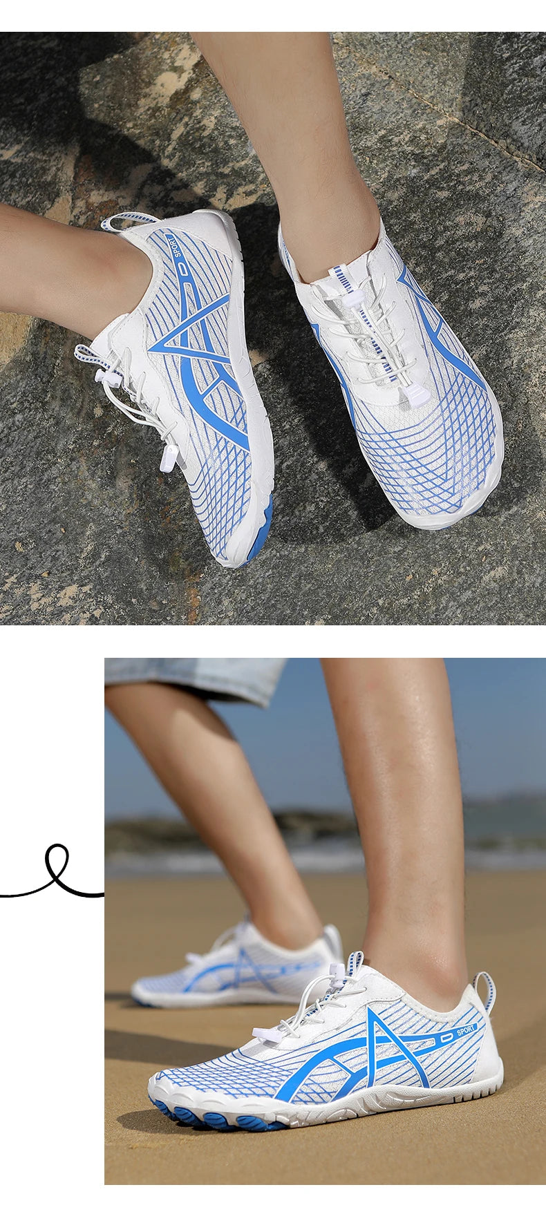 Aqua Shoes Men Water Shoes Barefoot Beach Shoes Unisex  Quick-Dry Outdoor Wadding Shoes Gym Training Footwear Sneakers Size35-46