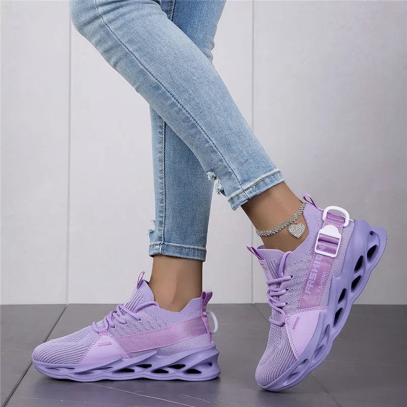 Moda Lila Casual Sneakers Dam Herr Blade Löparskor Storlek 48 Lätta Andningsbara Sportskor Herr Mesh-sneakers