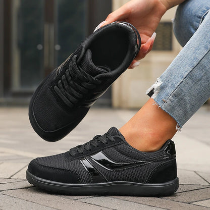 Women's Shoes Sneakers Wide Toe Barefoot Casual Wide Last Fashionable Canvas Black Flat Board Shoes Breathable Mesh Men's Shoes