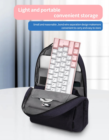 UYIQ YQ62 62 Keys Korean Russian Mechanical Keyboard 60% Mini Portable Color Backlit Wired Gaming Keyboard for Travel Office PC