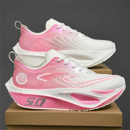 Calçado desportivo para homem e mulher, ténis de corrida, placa de carbono, corrida de maratona masculina, amortecimento, calçado de treino de atletismo