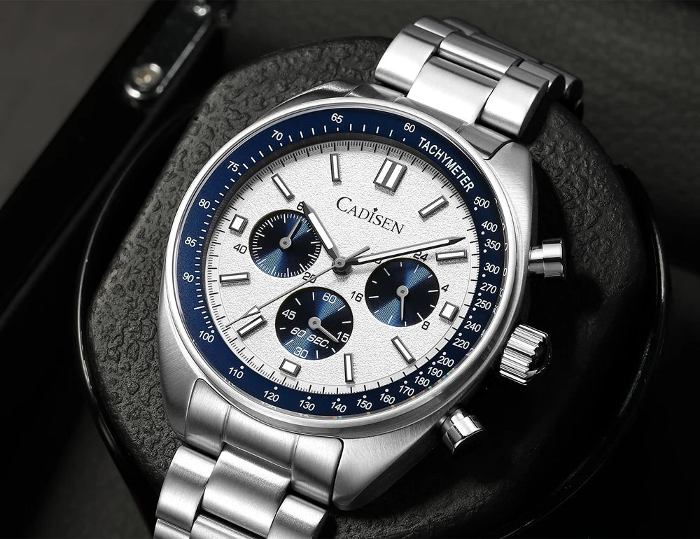 CADISEN 2024 New Men Watches Quartz Business Watches Japan VD53 Mens Clock Top Brand Luxury Watch Men Chronograph Watch for Men
