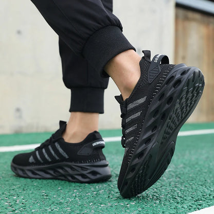 Unisex herresneakers – komfortable, åndbare løbesko til par, kvinder, tennis og sport, størrelse 37-47, gule vandresneakers