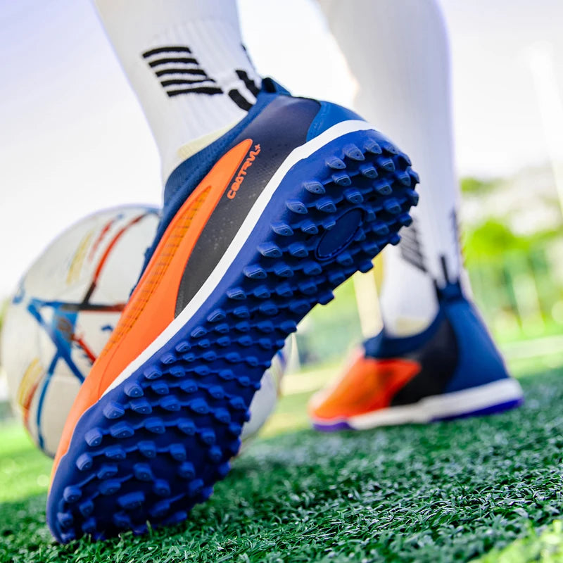 New Men's Soccer Shoes Professional Society Turf Training Football Field Boots Non-Slip TF/FG Indoor Football Shoes Sizes 32-45