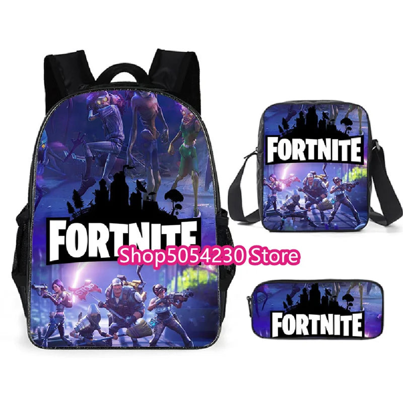 Fortnited 3-delni nahrbtnik za dečke Victory Game, 16-palčni vodoodporen predšolski nahrbtnik, kul šolski nahrbtniki za osnovno šolo