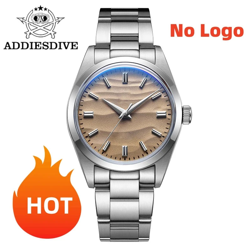 ADDIESDIVE HOT AD2030 36mm Men's Watch Relogios Masculino No Logo Sports Bubble Mirror Pot Cover Glass 10Bar Quartz Wristwatches