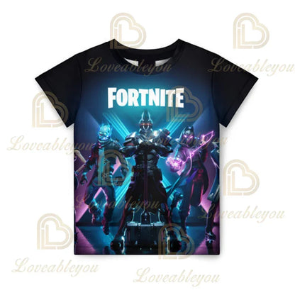 Battle Royale T-Shirt, Fortnite T-Shirt, Victory, Cartoon-Oberteile, Teenager-Kleidung, Kinder, Helden, Spiel, Festung, Nacht, 3D, Jungen, Mädchen, T-Shirt